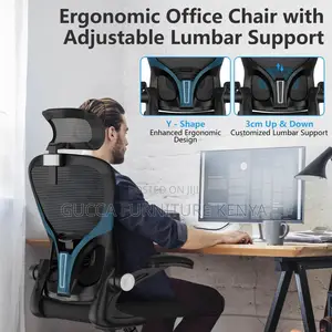 Ergonomic Mesh Office Seat With Flip Arms