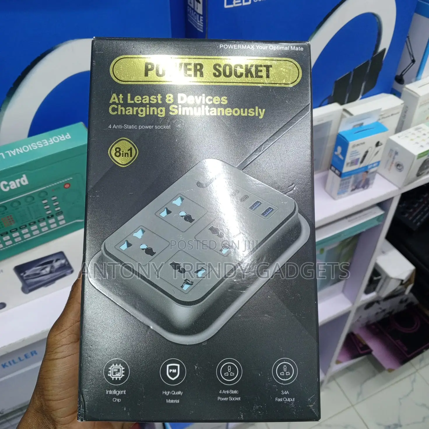 Powermax 8-in-1 Anti-static Power Extension Socket 3m