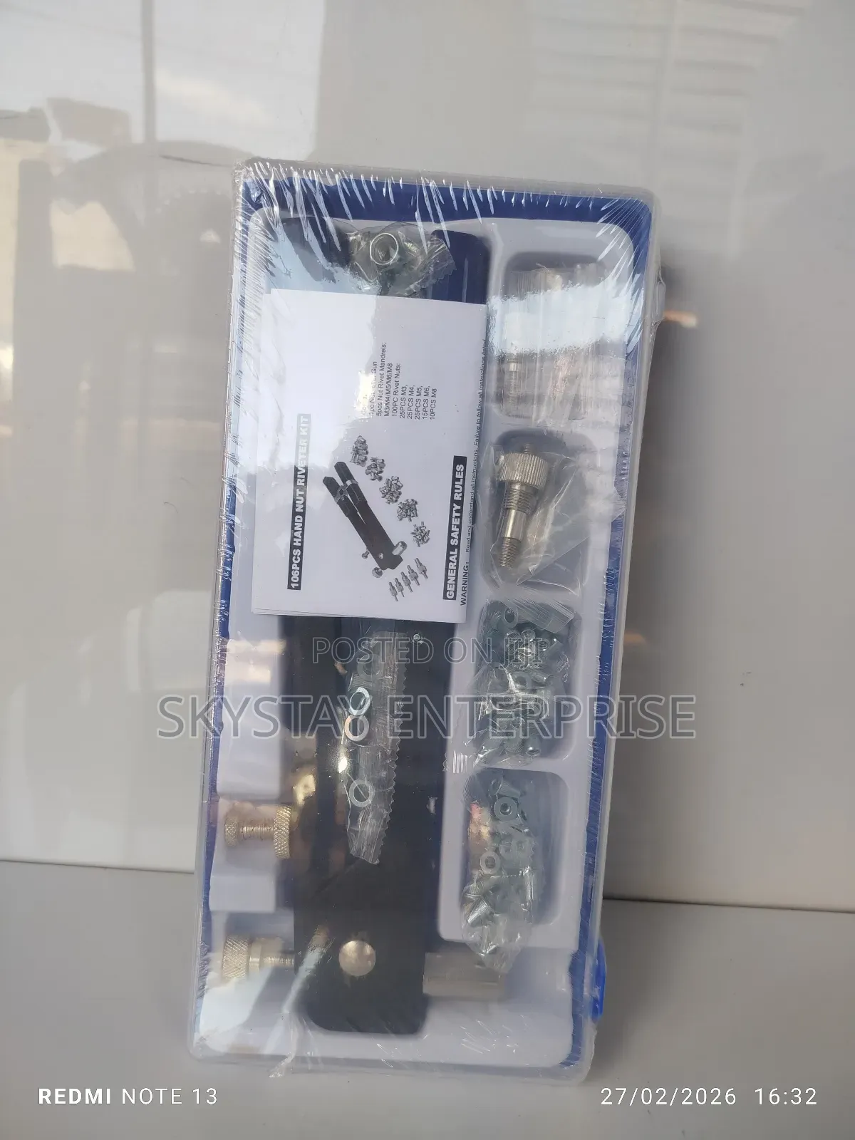 Rivet Nut Gun M3-m8 106pcs