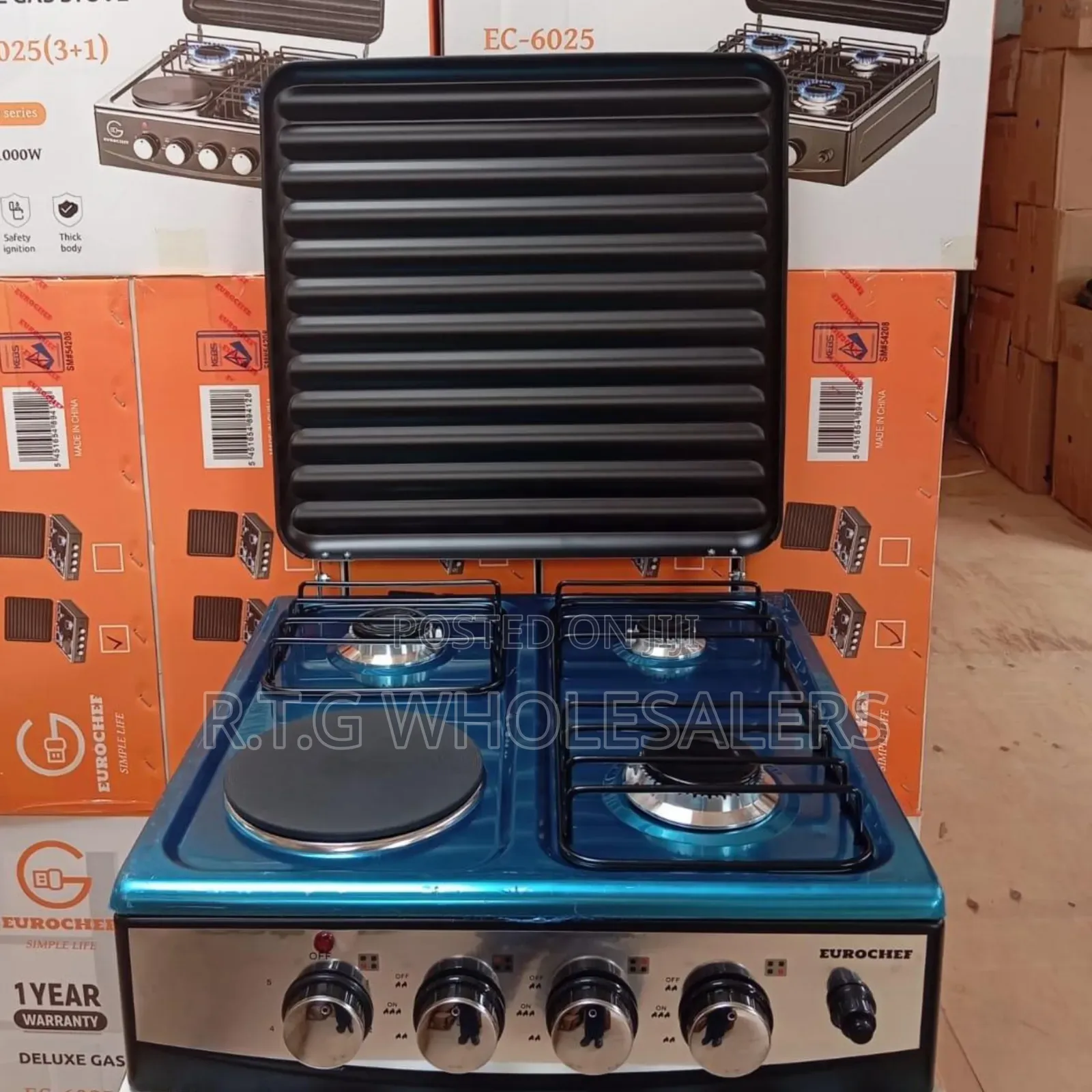 Eurochef 3g +1e Table Top Cooker – Gas Burners Electric Hot Plate