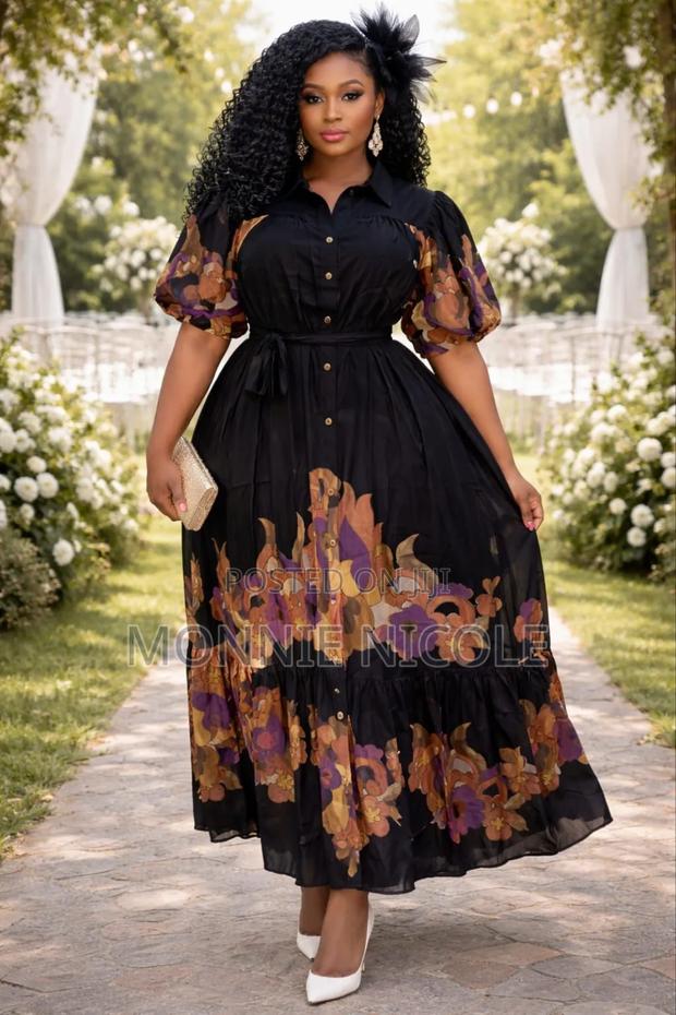 Classy Floral White Maxi Dress - thumbnail 2