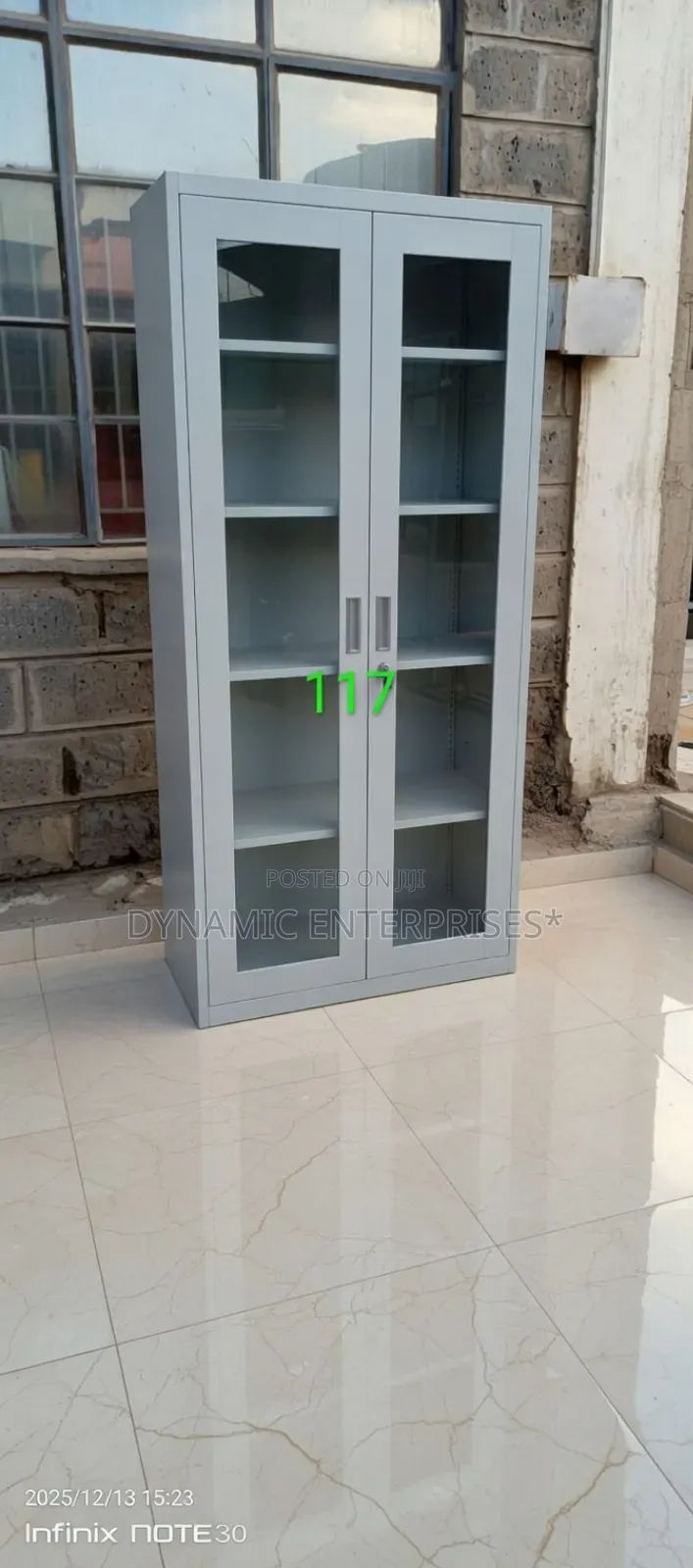 2 Door Full Glass Metallic Cabinet