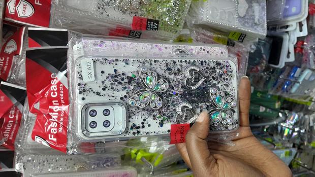 Kuiop Samsung Galaxy A12 5g Case, Glitter Crystal Butterfly - main view