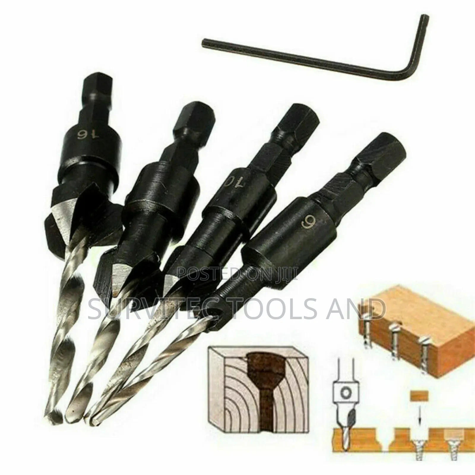 4pcs Countersink Bit