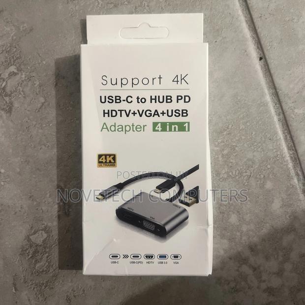 4 In 1 Type C To Hdmi Adapter 4k2k Type C To Hdmi Vga 3.0 Usb C Pd Hub