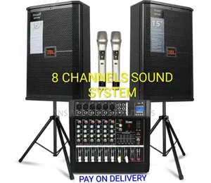 8 Channels Max Sound System - (2)Jbl 15" Mid Speakers - BNK Wireless