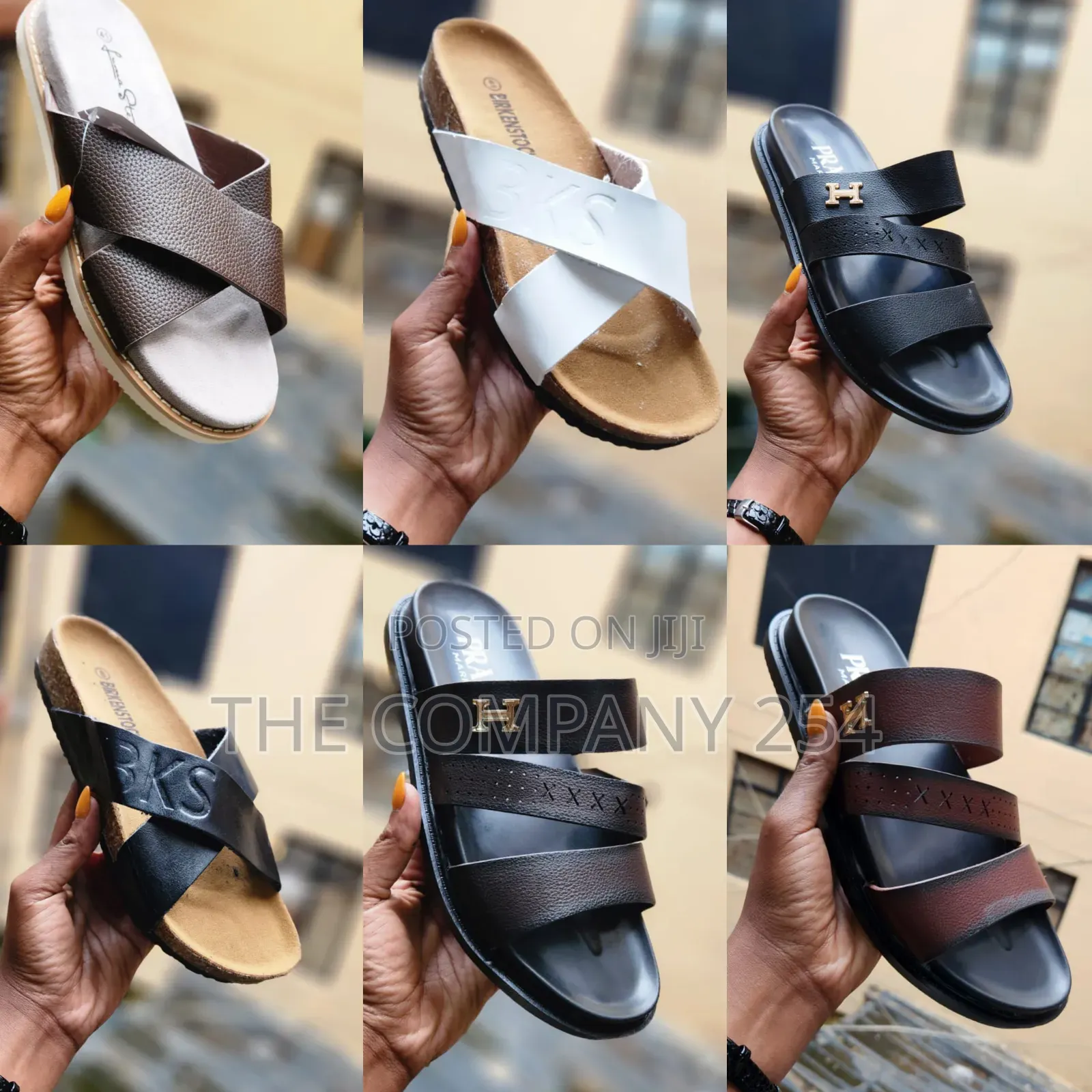 Quality Leather Casual Men Open Slide Shoes