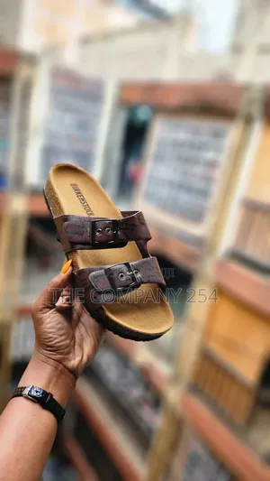 Quality Leather Casual Men Open Slide Shoes