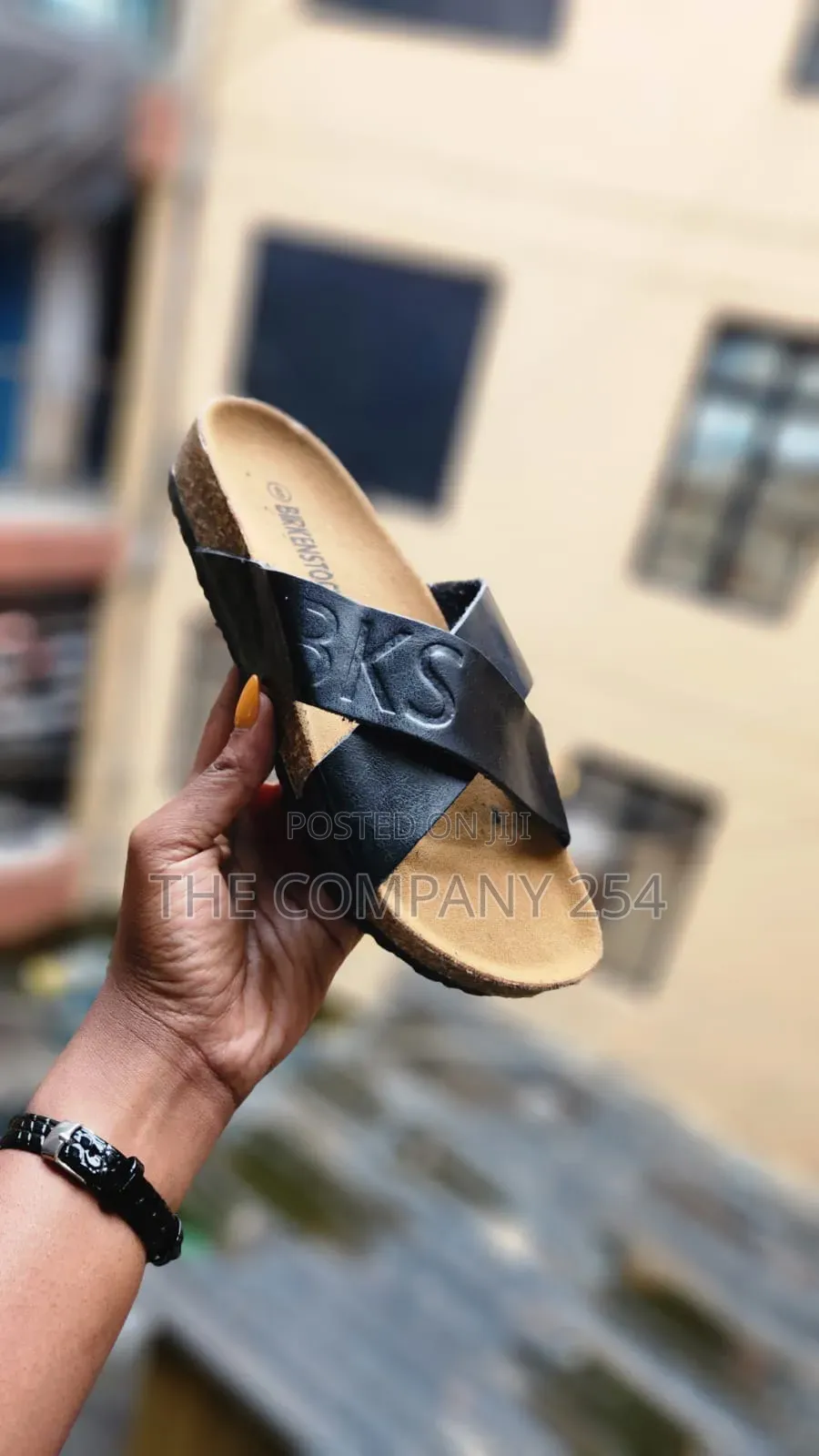Quality Leather Casual Men Open Slide Shoes