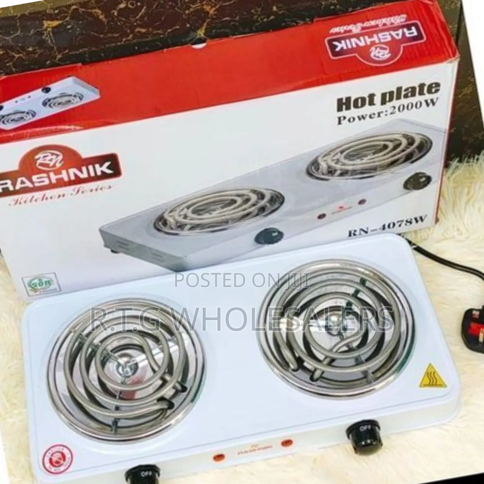 Rashnik Portable 2-Burner Hot Plate Electric Cooker
