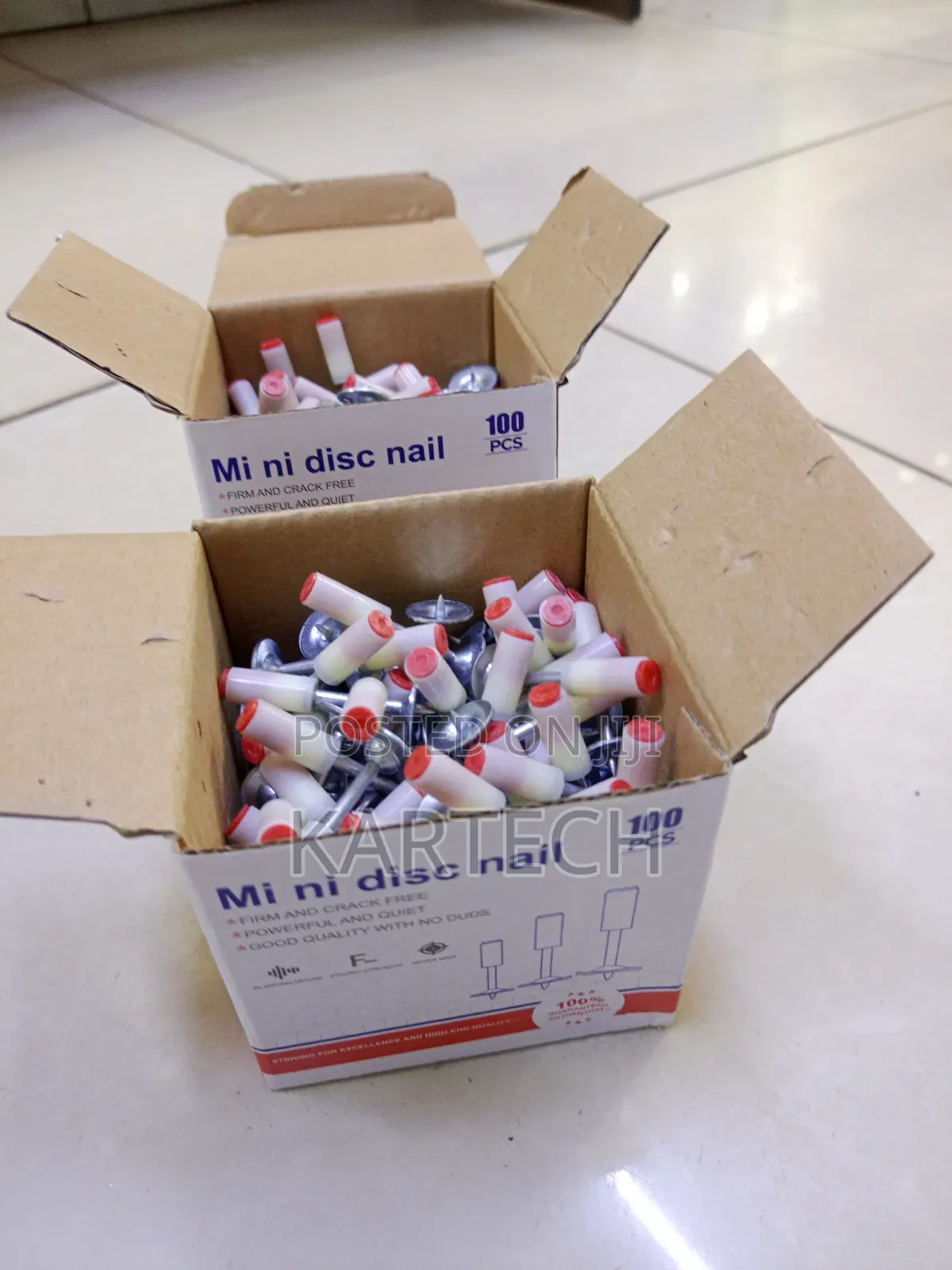 100pcs Mini Disc Drive Rivet Nails for Concrete