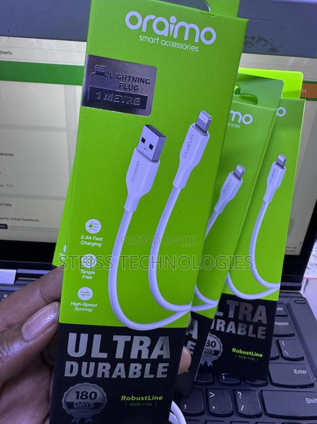 Oraimo White Lightning iPhone Data Cable - thumbnail 2
