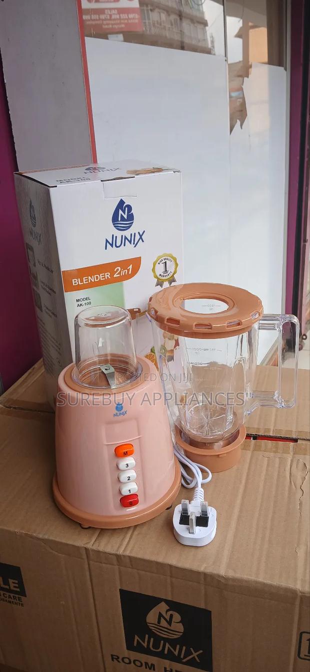 Nunix Ak-100 Blender – Powerful 2-in-1 Kitchen Grinder Blender - main view