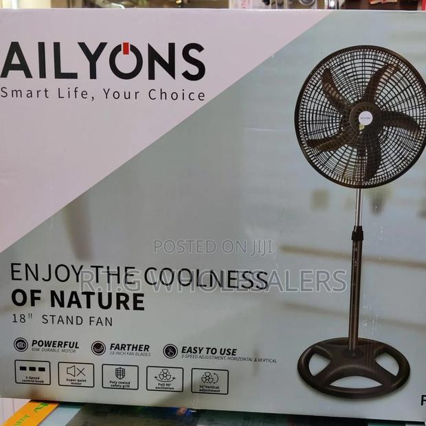 Ailyons 18′′ Stand Fan – Powerful Airflow, Height Adjustable - main view