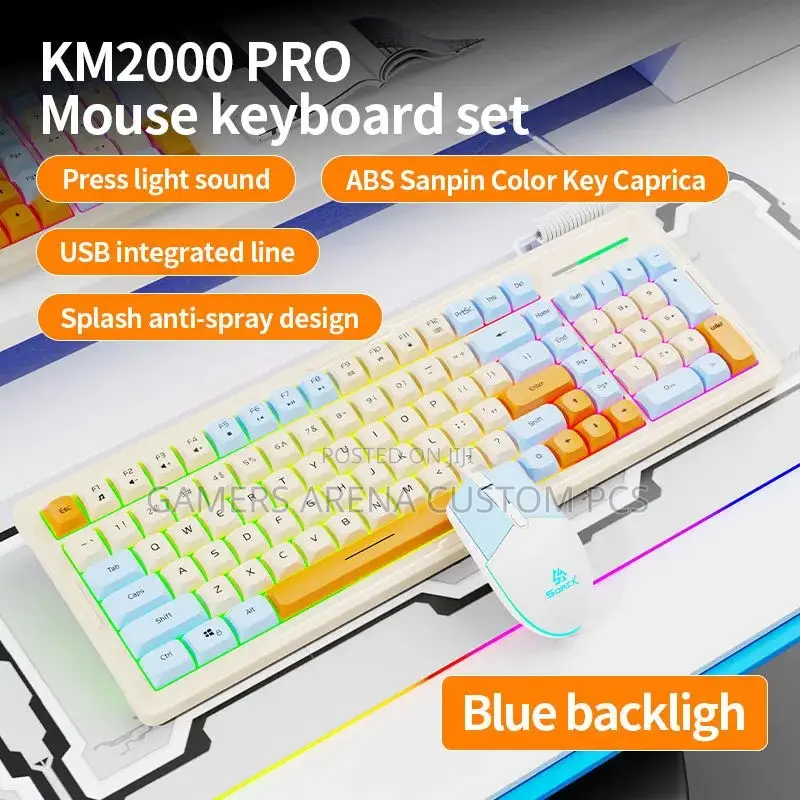 Sorex Km2000 Pro Gaming Combo Membrane Keyboard Mouse RGB