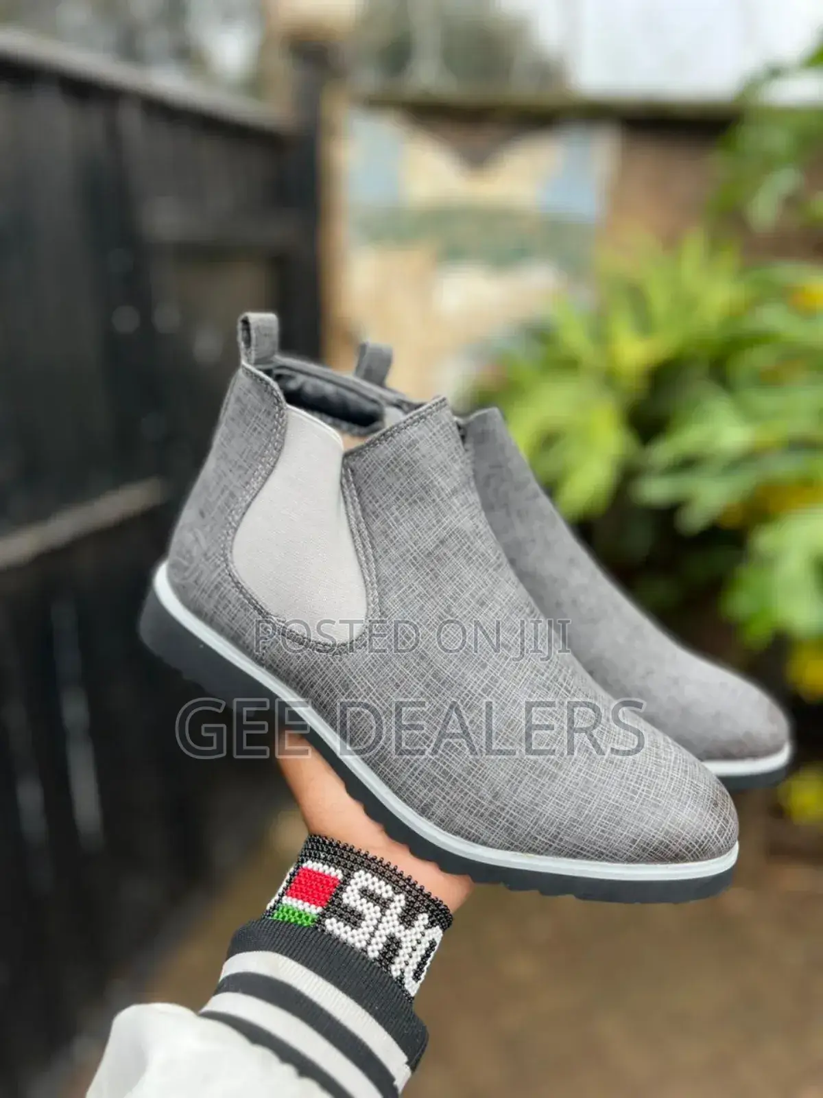 Men Chelsea Boots, Checked Boots