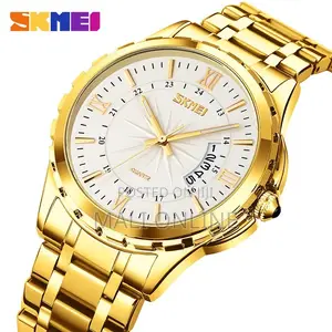 Skmei 9069 Men’S Quartz Analog Watch Stainless Steel Strap Luxury