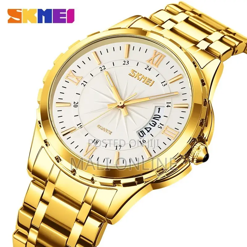 Skmei 9069 Men’S Quartz Analog Watch Stainless Steel Strap Luxury