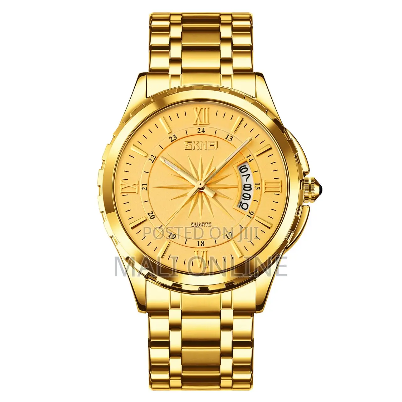 Skmei 9069 Men’S Quartz Analog Watch Stainless Steel Strap Luxury