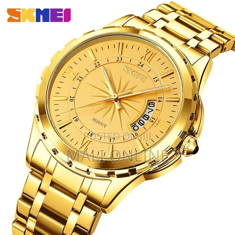 Skmei 9069 Men’S Quartz Analog Watch Stainless Steel Strap Luxury