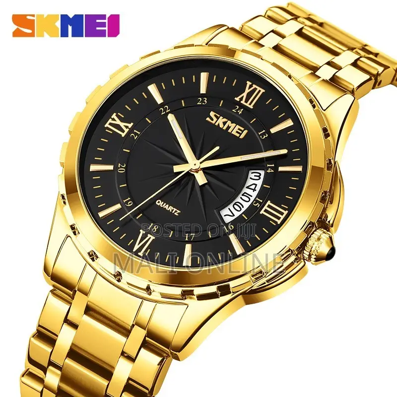 Skmei 9069 Men’S Quartz Analog Watch Stainless Steel Strap Luxury