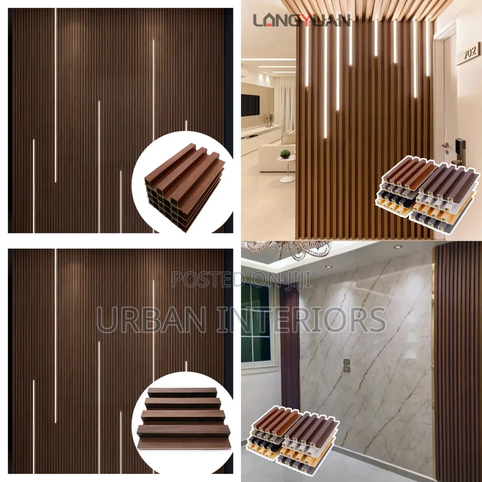 Brown Fluted Panels Brown Fluted Panels With Lights