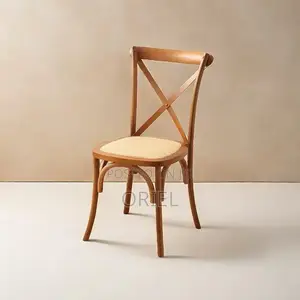 Dining Chairs; Rustic Wooden Cross-Back Kitchen Chair