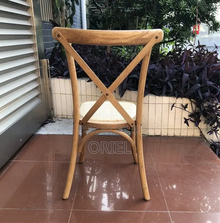 Dining Chairs; Rustic Wooden Cross-Back Kitchen Chair