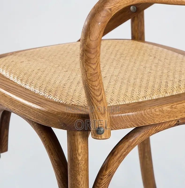 Dining Chairs; Rustic Wooden Cross-Back Kitchen Chair