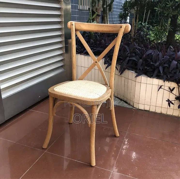Dining Chairs; Rustic Wooden Cross-Back Kitchen Chair