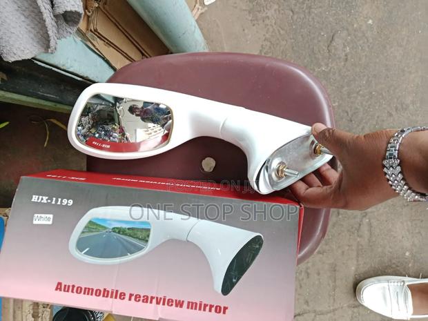 Left Hand Side White Bonnet Rush Mirror