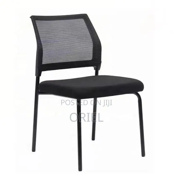 Office Guest's Chair; Breathable Fabric Armless Visitor Seat