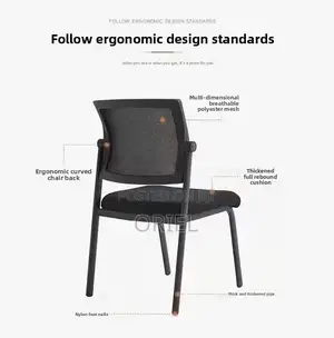Office Guest's Chair; Breathable Fabric Armless Visitor Seat