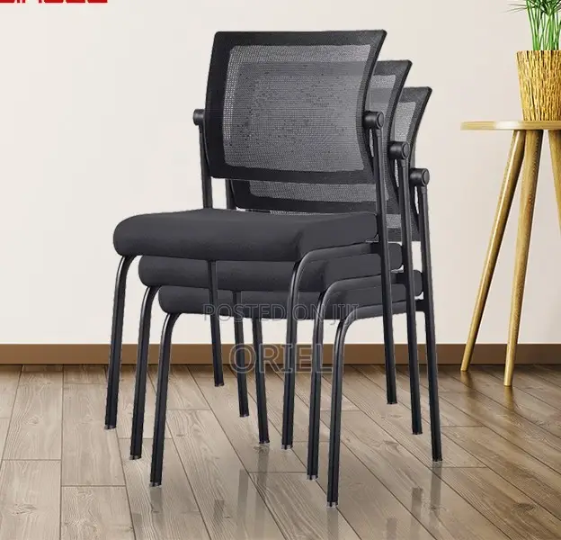 Office Guest's Chair; Breathable Fabric Armless Visitor Seat