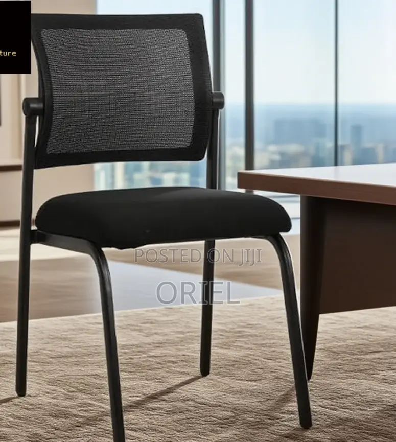 Office Guest's Chair; Breathable Fabric Armless Visitor Seat