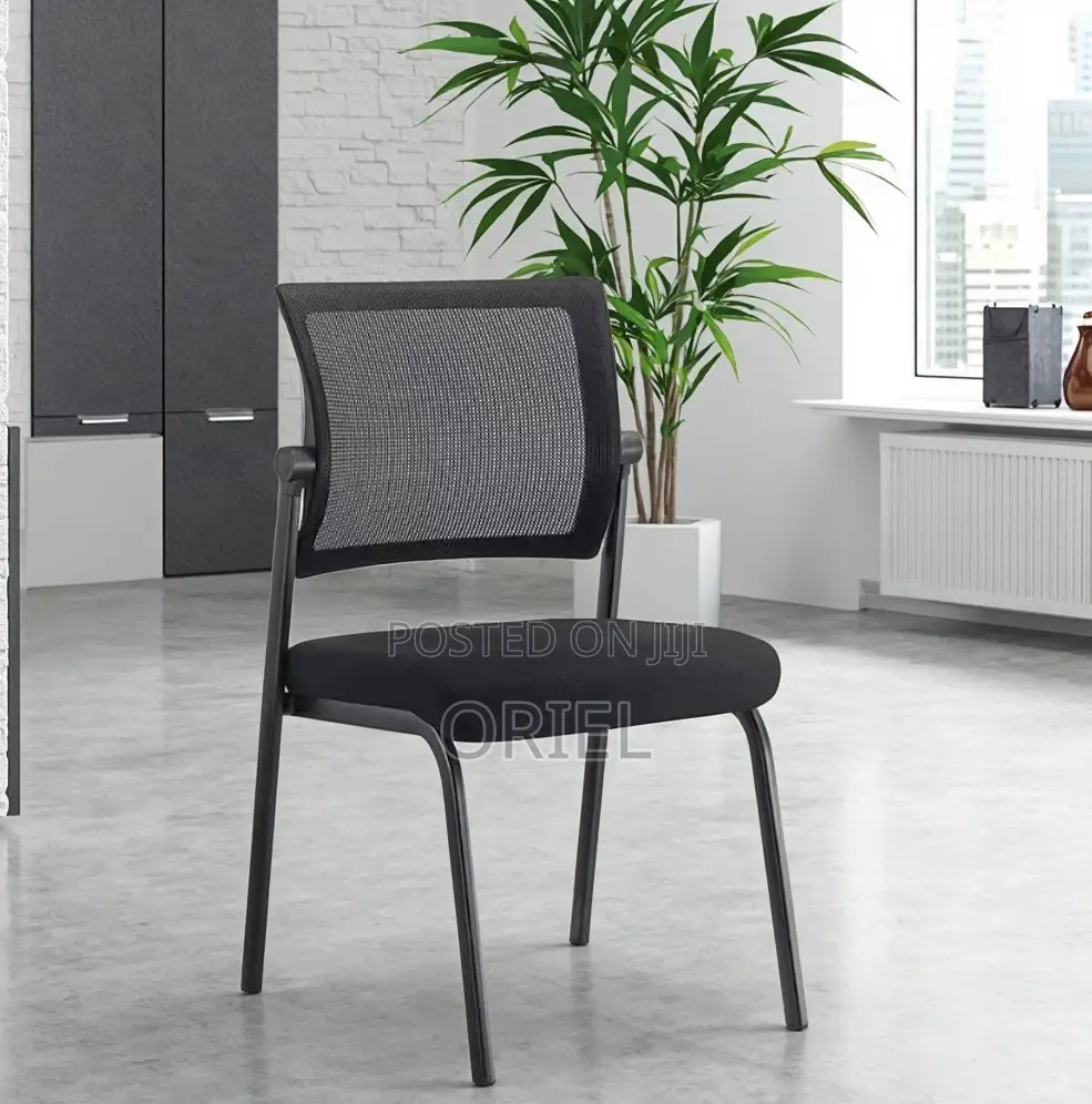 Office Guest's Chair; Breathable Fabric Armless Visitor Seat