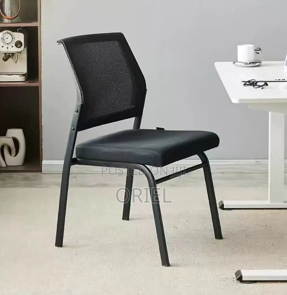 Office Guest's Chair; Breathable Fabric Armless Visitor Seat