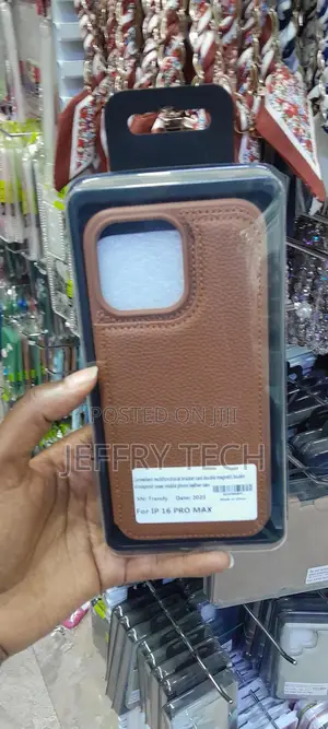 Belemay Compatible With iPhone 16 Pro Max Leather Pu Back Case-Brown
