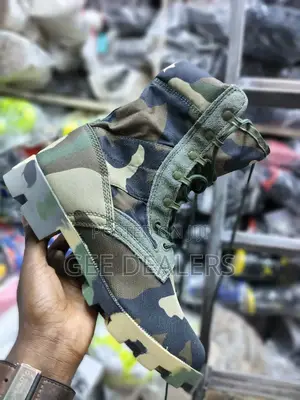 Green Camouflage Military Boots, Jungle Army /Police Boots