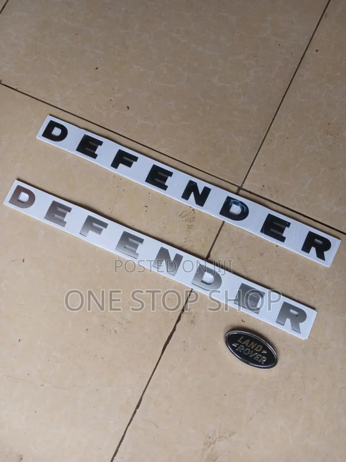 Defender Letter Bonnet Hood Badge in Black or Silver