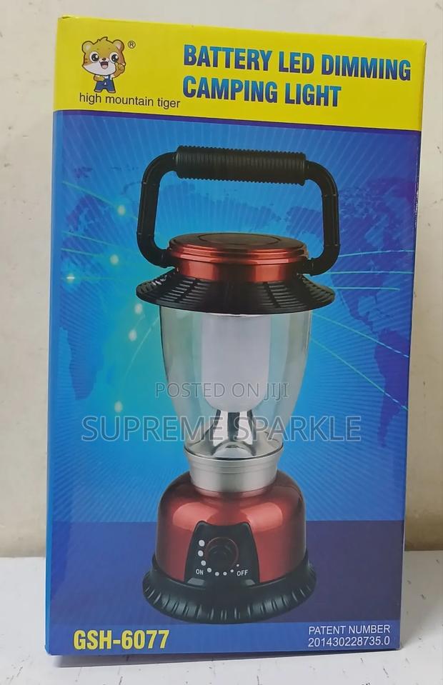 Solar Rechargeable Camping Light (Model GSH-6077tc).