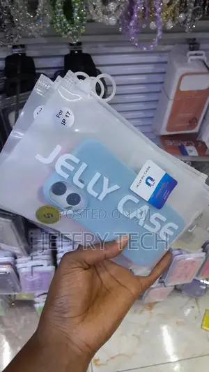 Nilok Gummy Gel Slick Hard Pc Silicone Tpu for Apple iPhone 17 -Blue