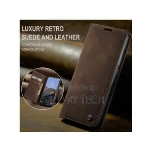 Infinix Hot 60i Retro Flip Wallet Suede Leather Cover Case, All-Round
