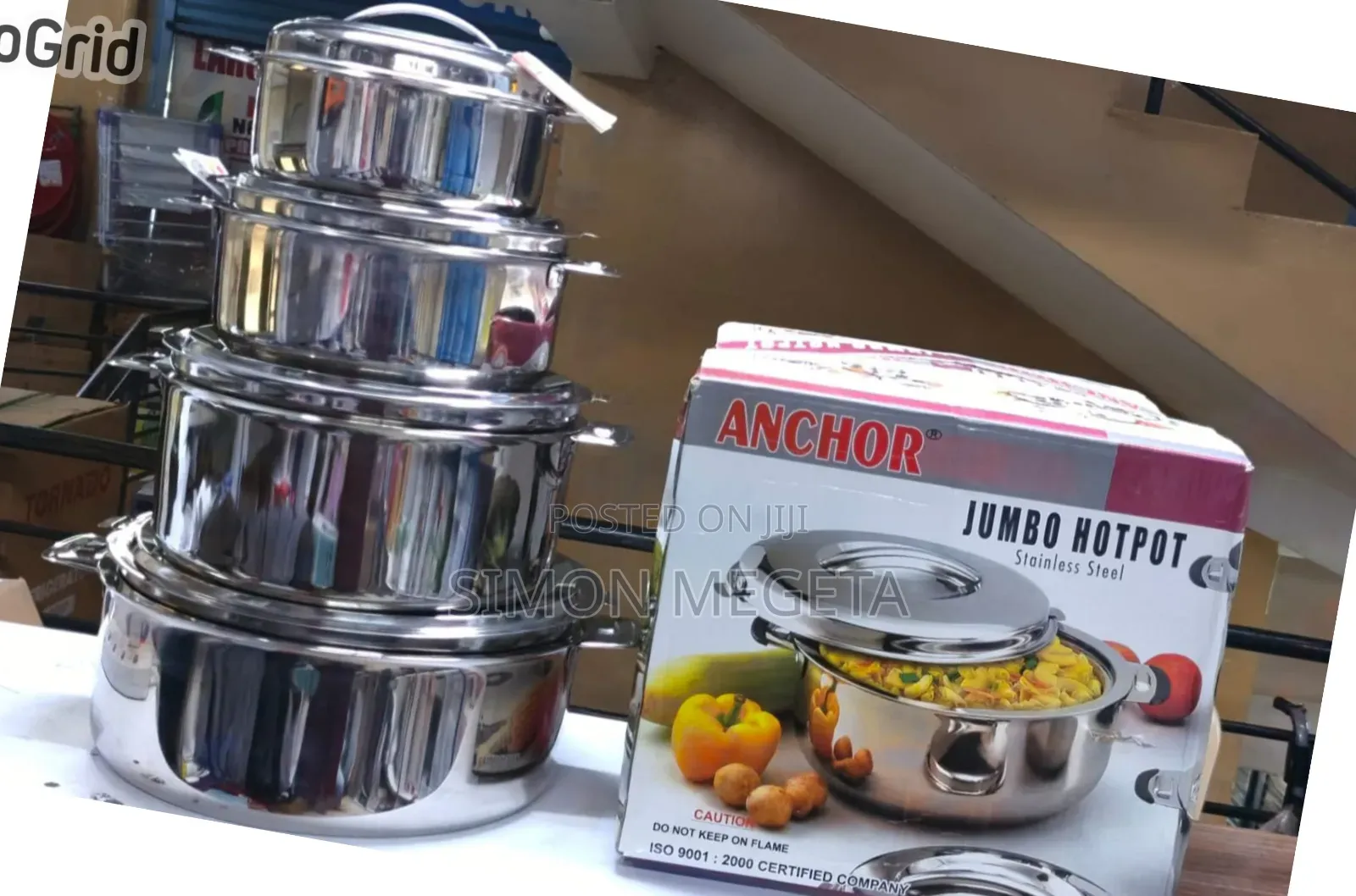 Anchor Jumbo 4 Piece Stainless Steel Hot Pots