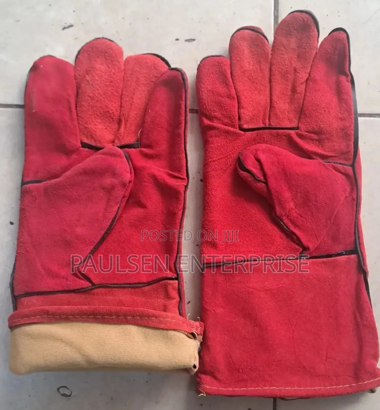 Long Red Working Gloves/Welding Gloves