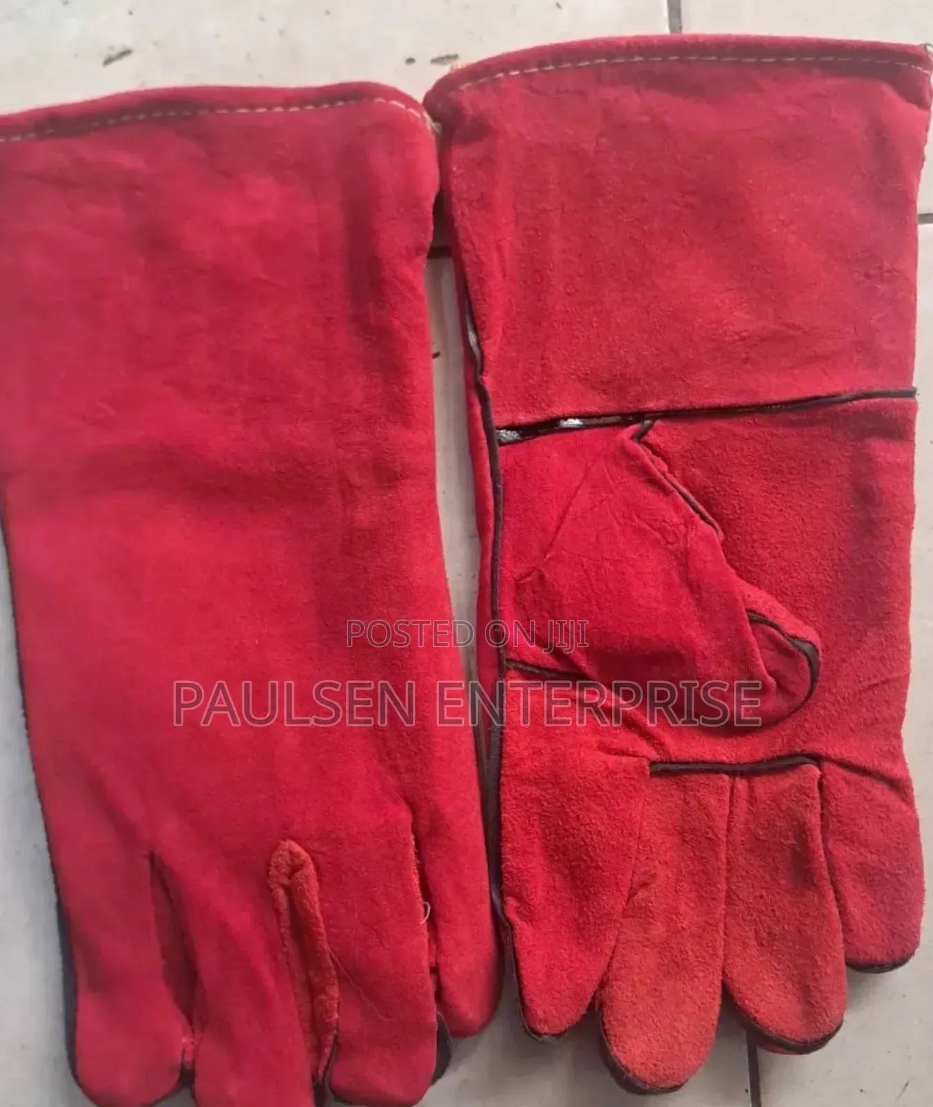 Long Red Working Gloves/Welding Gloves