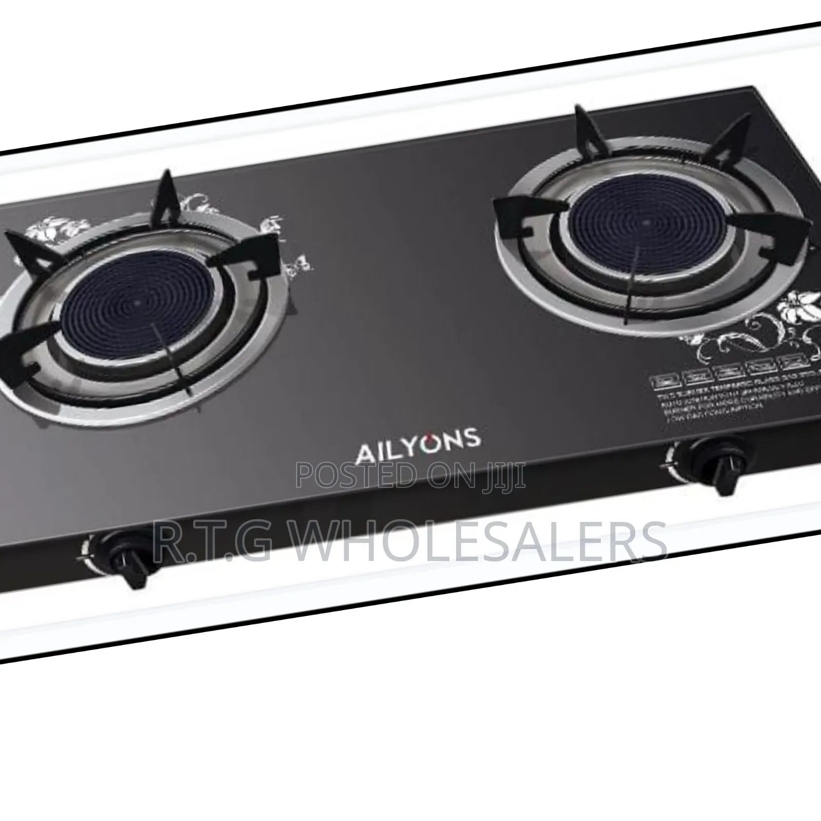 Ailyons Infrared Double‐Burner Glass Top Gas Stove – 2 Burners