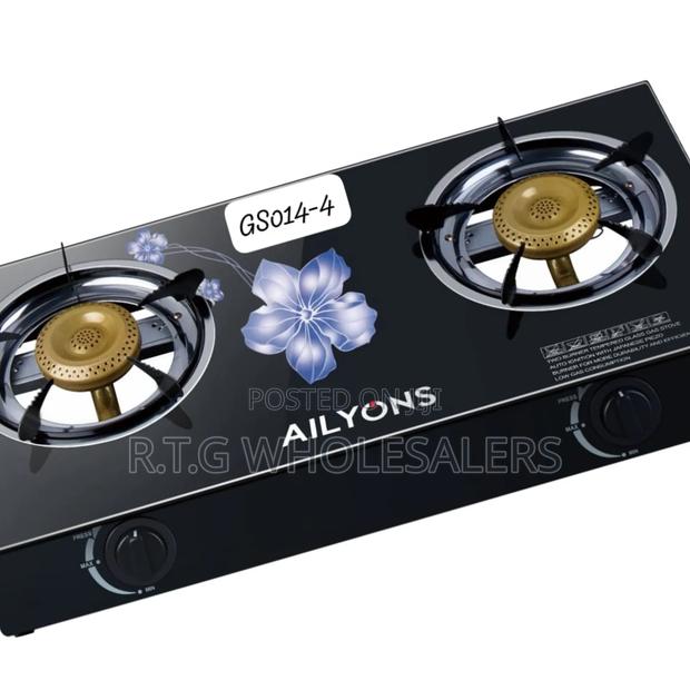 Ailyons 2‐Burner Table‐Top Glass‐Top Gas Stove – Compact Efficient