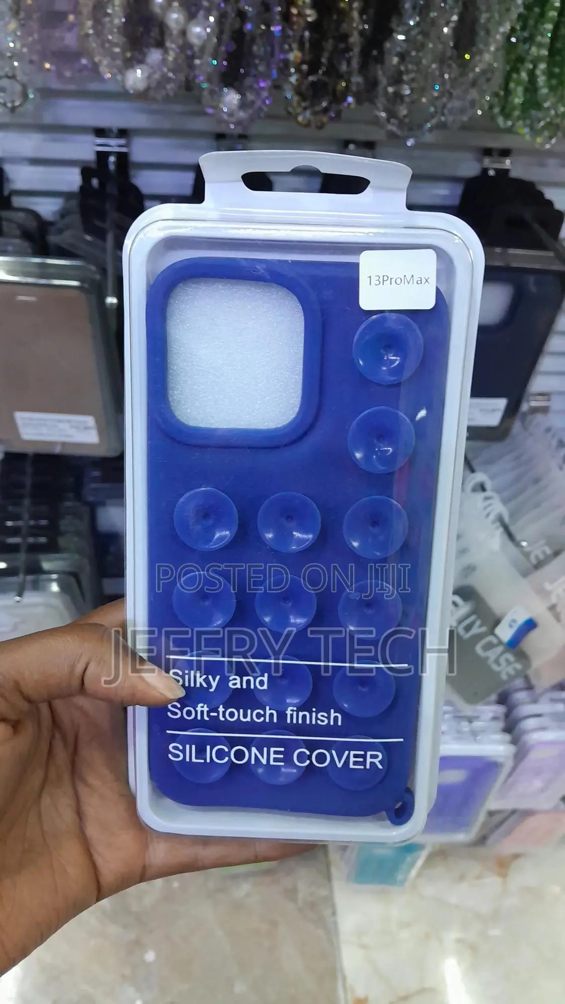 Octobuddy Silicone Suction Phone iPhone 13 Pro Max Case -Blue