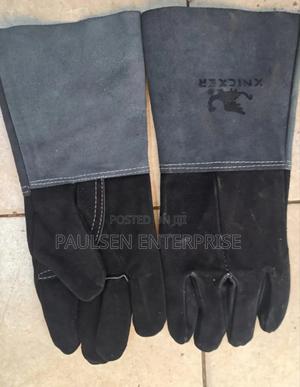 Long Grey/Black Welding /Working Gloves - main view